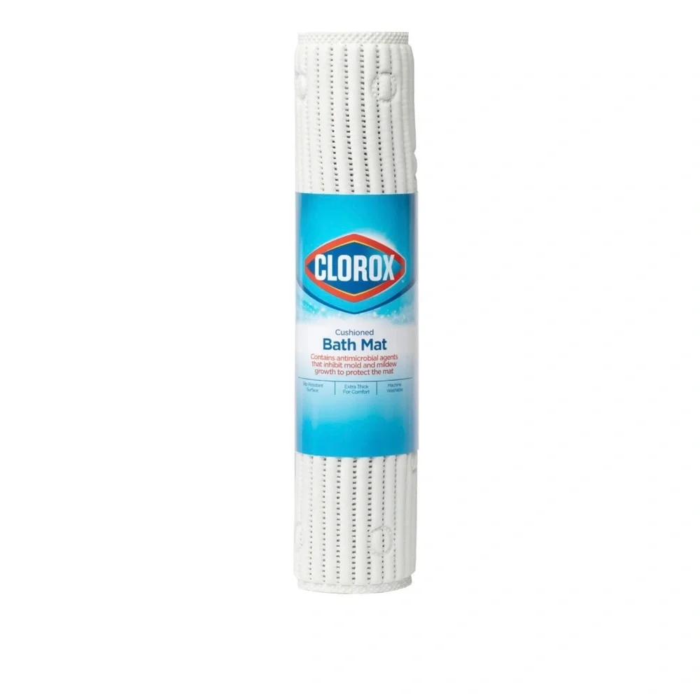 Clorox Textured Non Slip White Bath Mat